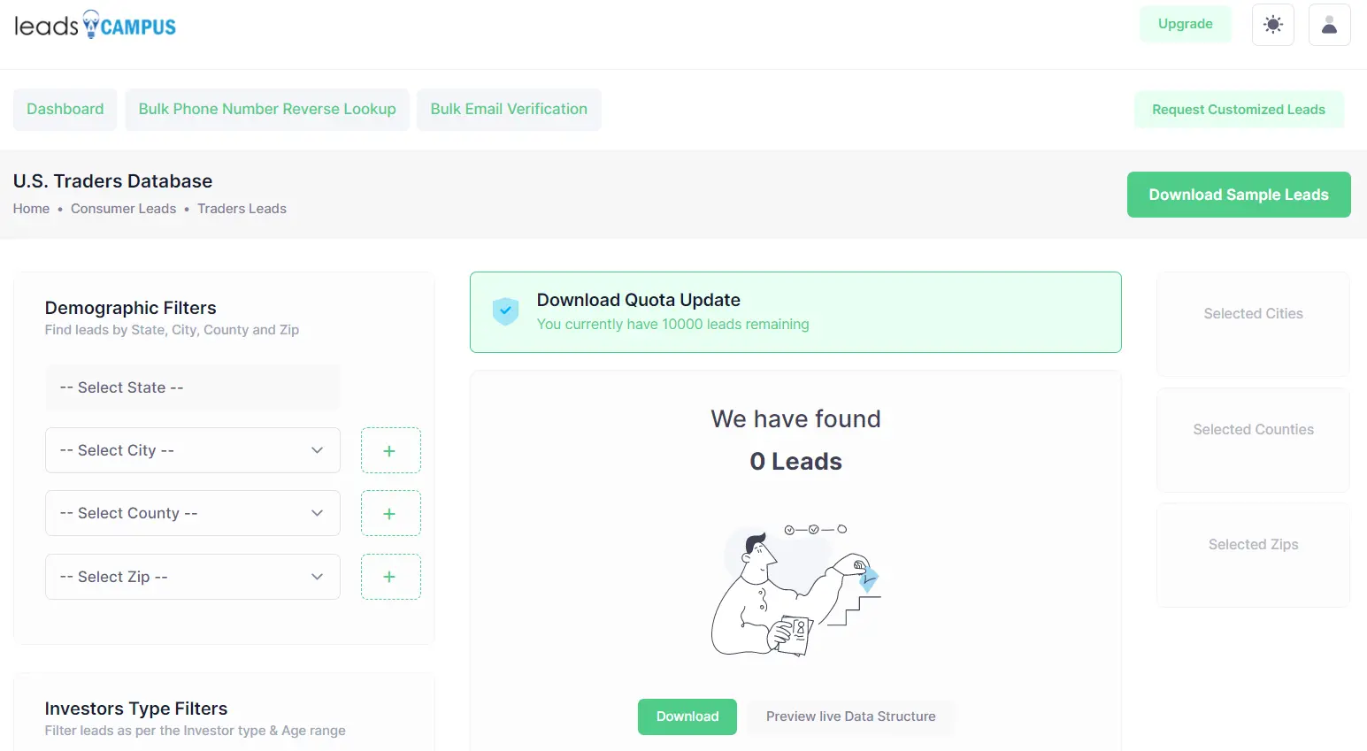 How to download stack trader leads from Leadscampus