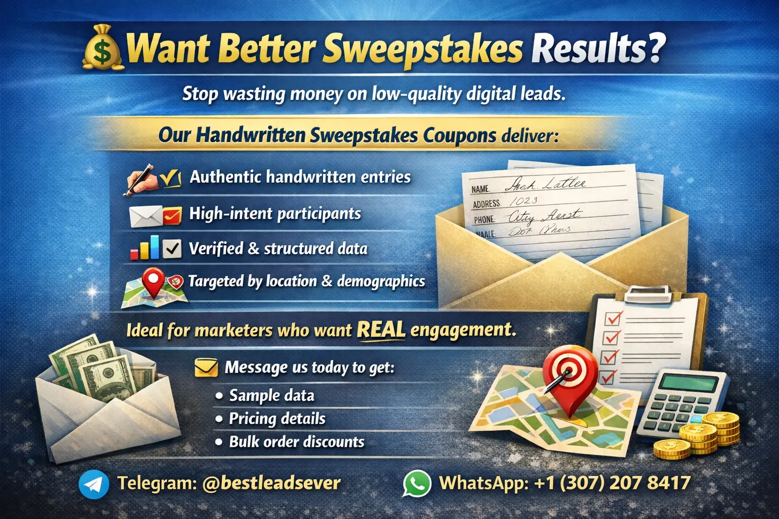 Want better sweepstakes results &mdash; targeted and exclusive sweepstakes leads